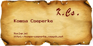 Komsa Cseperke névjegykártya